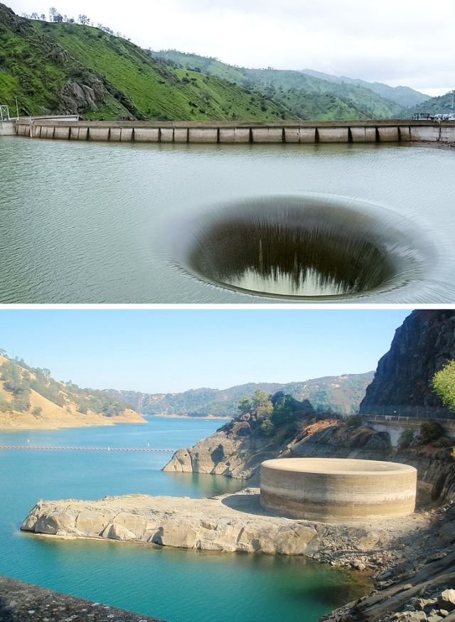 Водосброс на плотине в Калифорнии