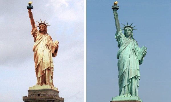 Статуя свободы, Нью-Йорк: после установки и сейчас