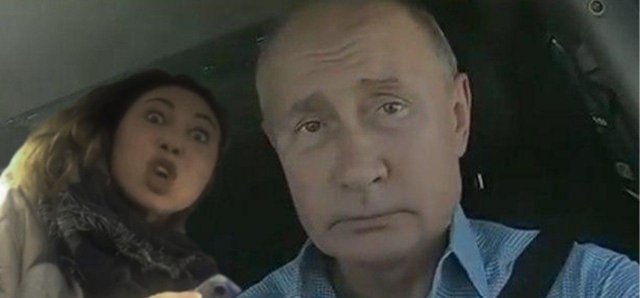 Владимир Путин на трассе &quot;Таврида&quot; с героиней мема &quot;Вези меня, мразь&quot;