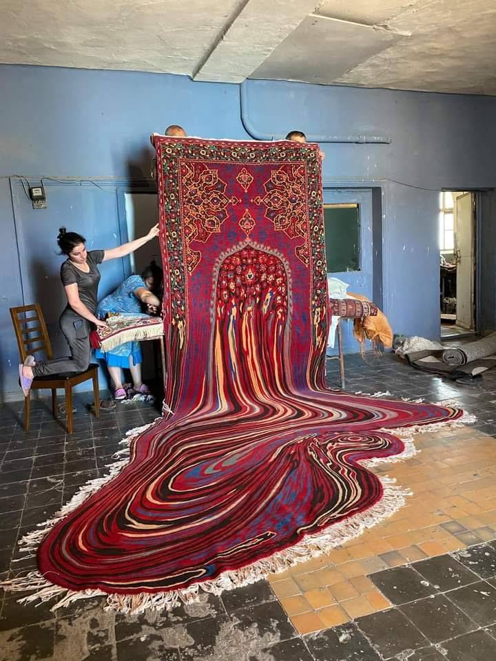 Плетение ковра вручную