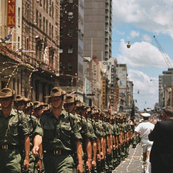 Австралийские солдаты возвращаются с Вьетнамской войны, Куинслэнд, 1970 год