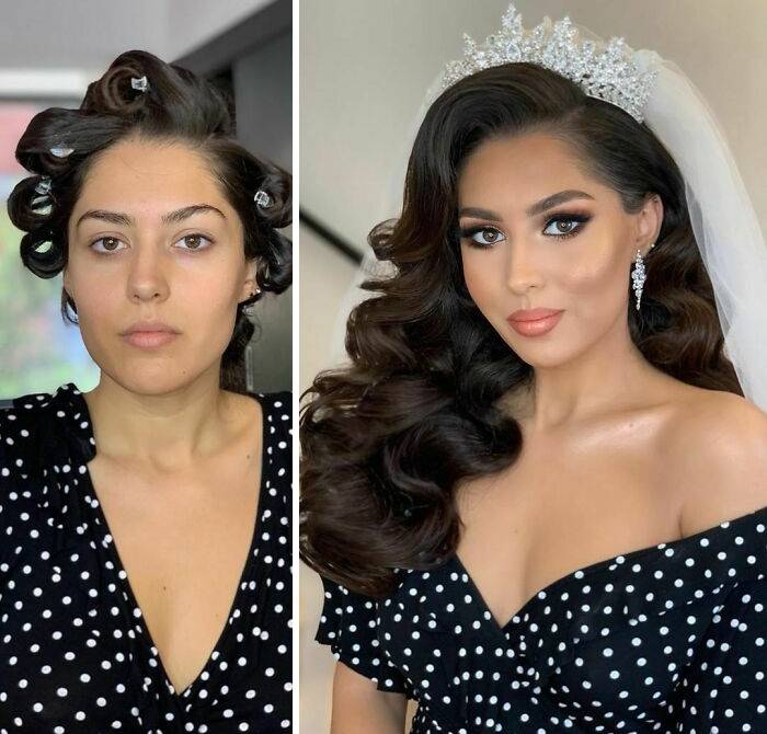 15 девушек до и после профессионального свадебного макияжа