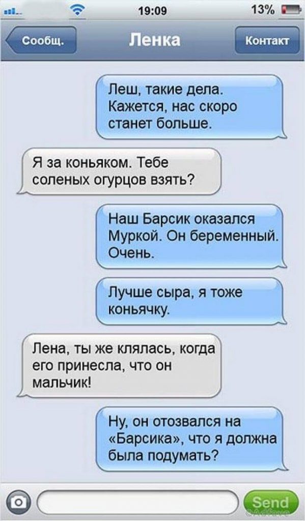 Смешные SMS семейной пары