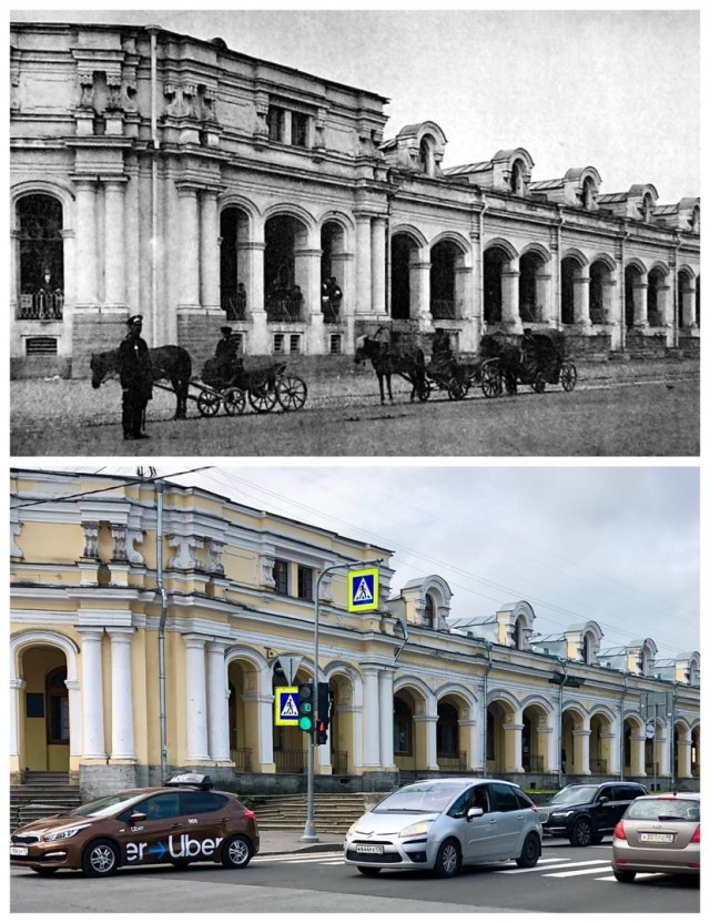 Гостиный Двор в Царском селе.1897 и 2020 год.