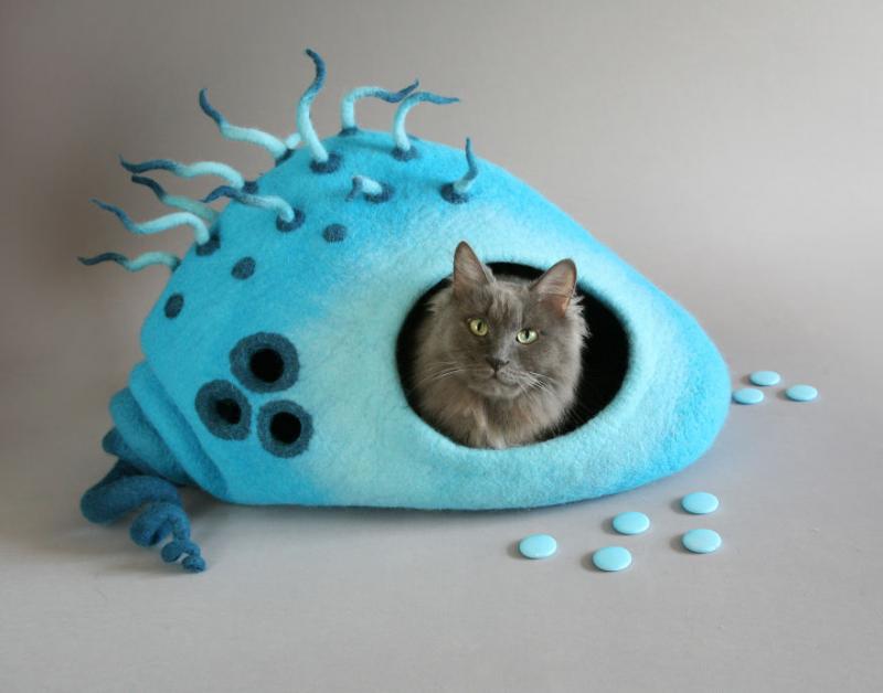 Дизайнерские войлочные домики для котов (10 фото)